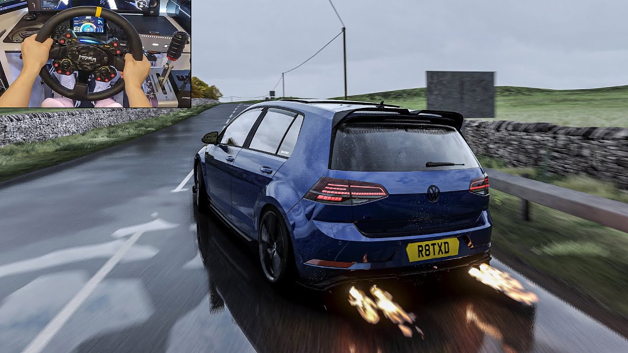 544HP Stage 3+ VW Golf R MK7 With Burble Tune! - Assetto Corsa | Moza R9