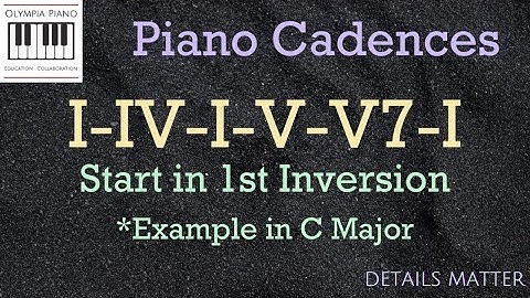 How to Play Piano Chord Progression I IV I V V7 I Cadence Start in 1st Inv (Example in C) VIDEO 2