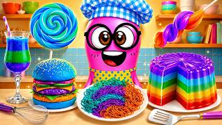 🤯🌈 We Made the Craziest Rainbow Food! 🍔🎂 So Many Fun DIY Ideas!