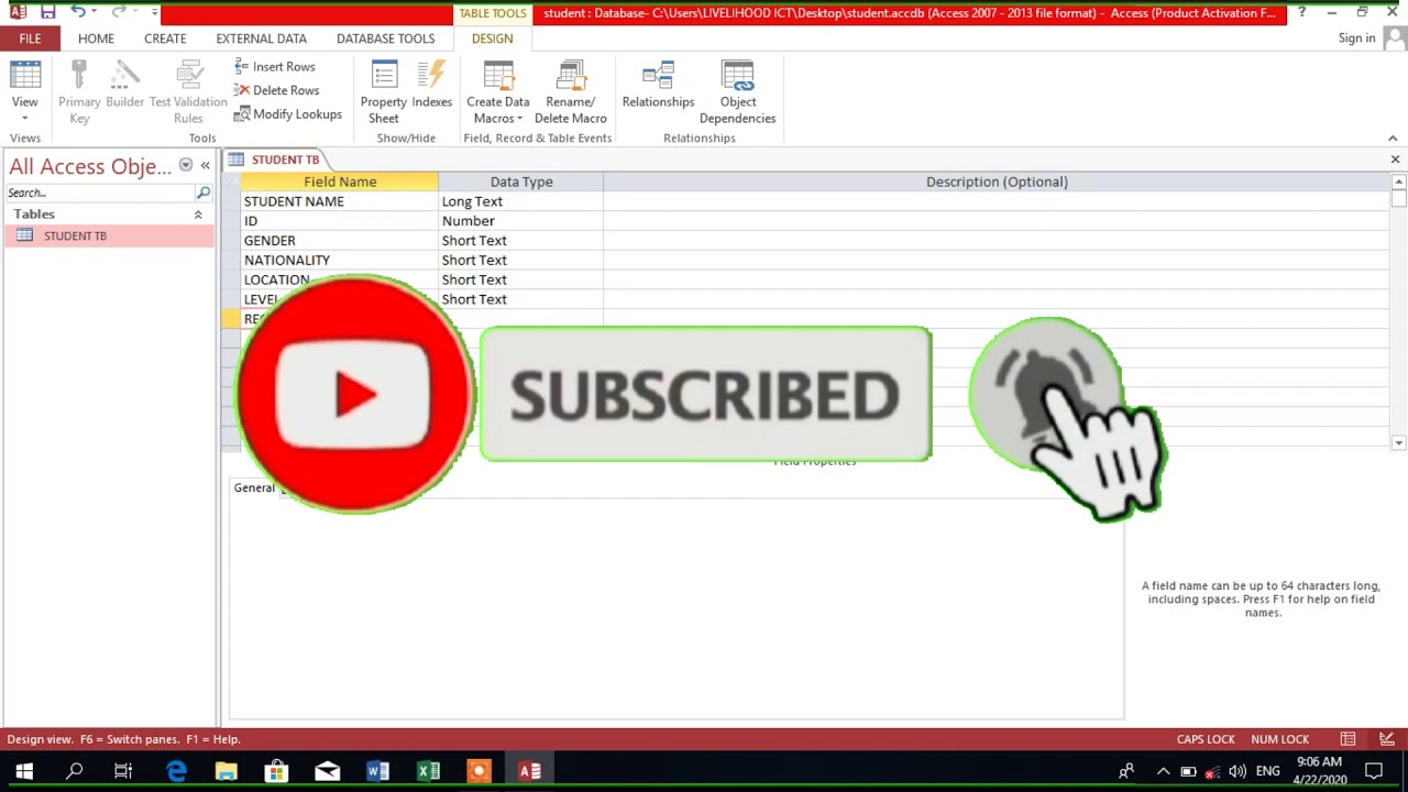 Ms Access Tutorial For Beginners - YouTube