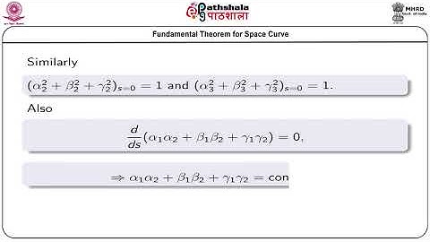 M-12. Geometry of space curve: fundamental theorem for space curve