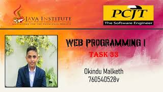 Web Project Task 33 | 1st Year | Semester 01 | Java Institute | Okindu Malketh