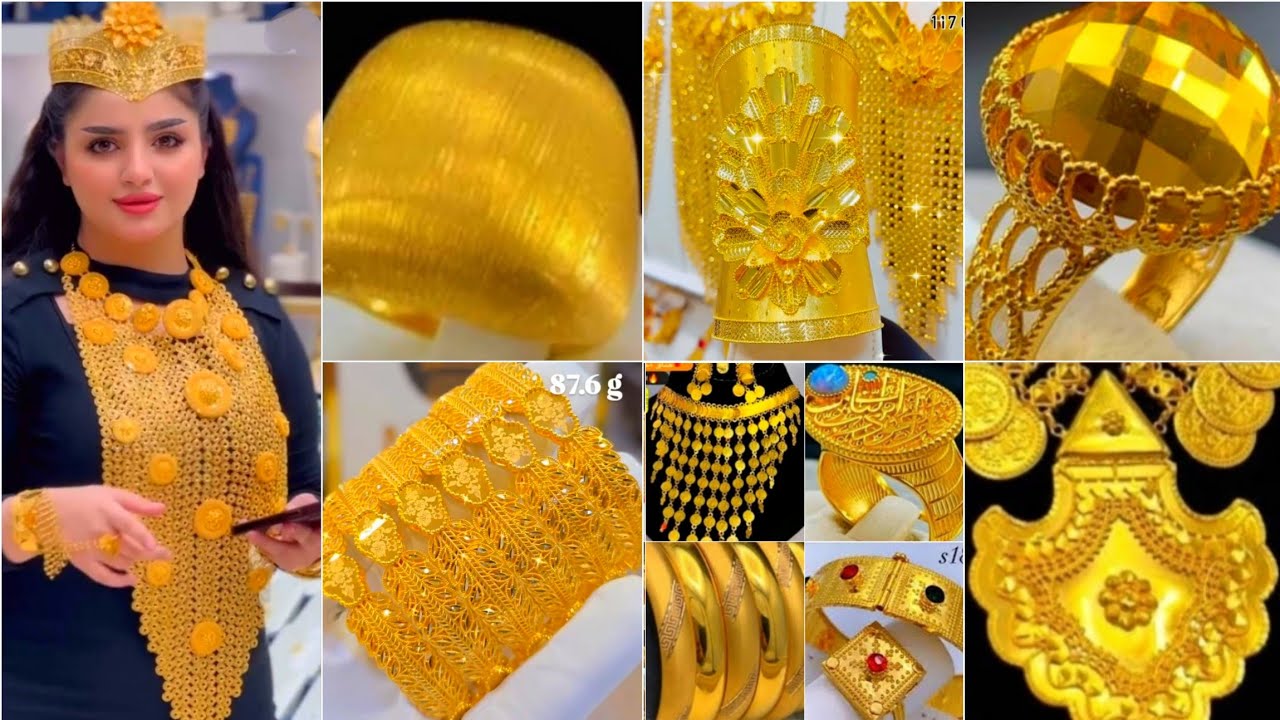 حلويات ذهب عروس الخليج فاااخر 2025🔥إطلالتك باجمل تصاميم الذهب الخليجي عيار21خواتم#اطقم#اساور#اكسبلور