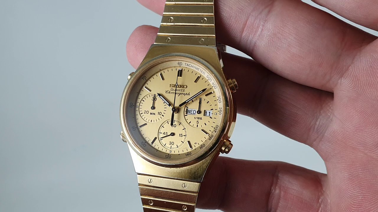 1986 Seiko Quartz Chronograph men's vintage watch. Model reference  7A38-7190 - YouTube