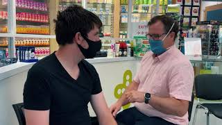 Receiving Janssen vaccine at a pharmacy