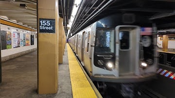 NYC Subway: R160 Transfer on the Concourse Line Passing 155 St