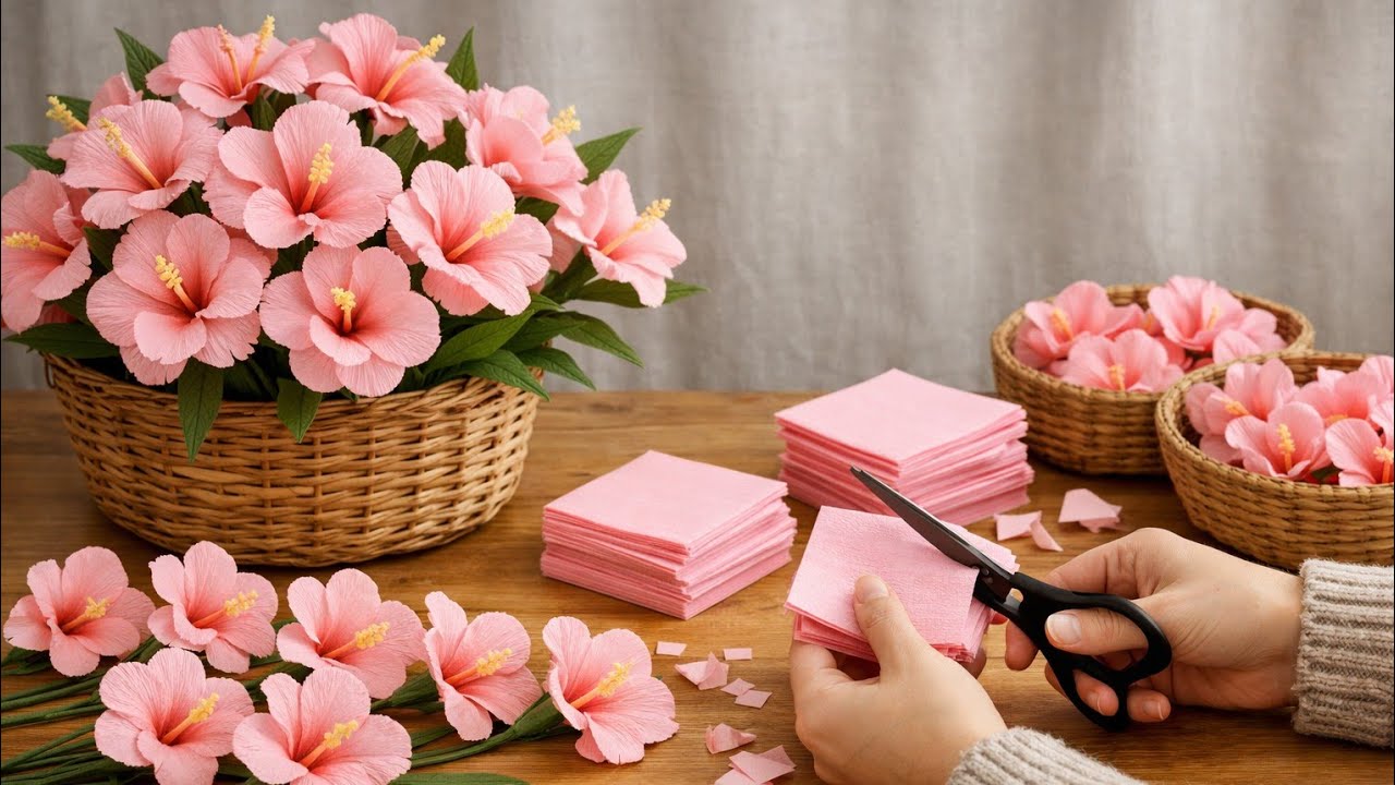 DIY crepe paper Flower Ideas | How to Make Flowers With crepe paper| Easy crepe paper Crafts