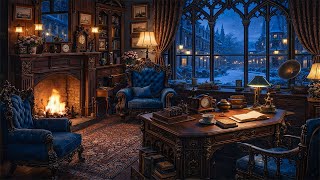 Download Lagu Winter Victorian Study Room by Fireplace🔥Dark Academia Piano \u0026 Violin Music for Reading, Deep Focus MP3