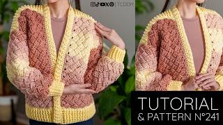 Coziest Crochet Basketweave Cardigan! | Pattern & Tutorial #241