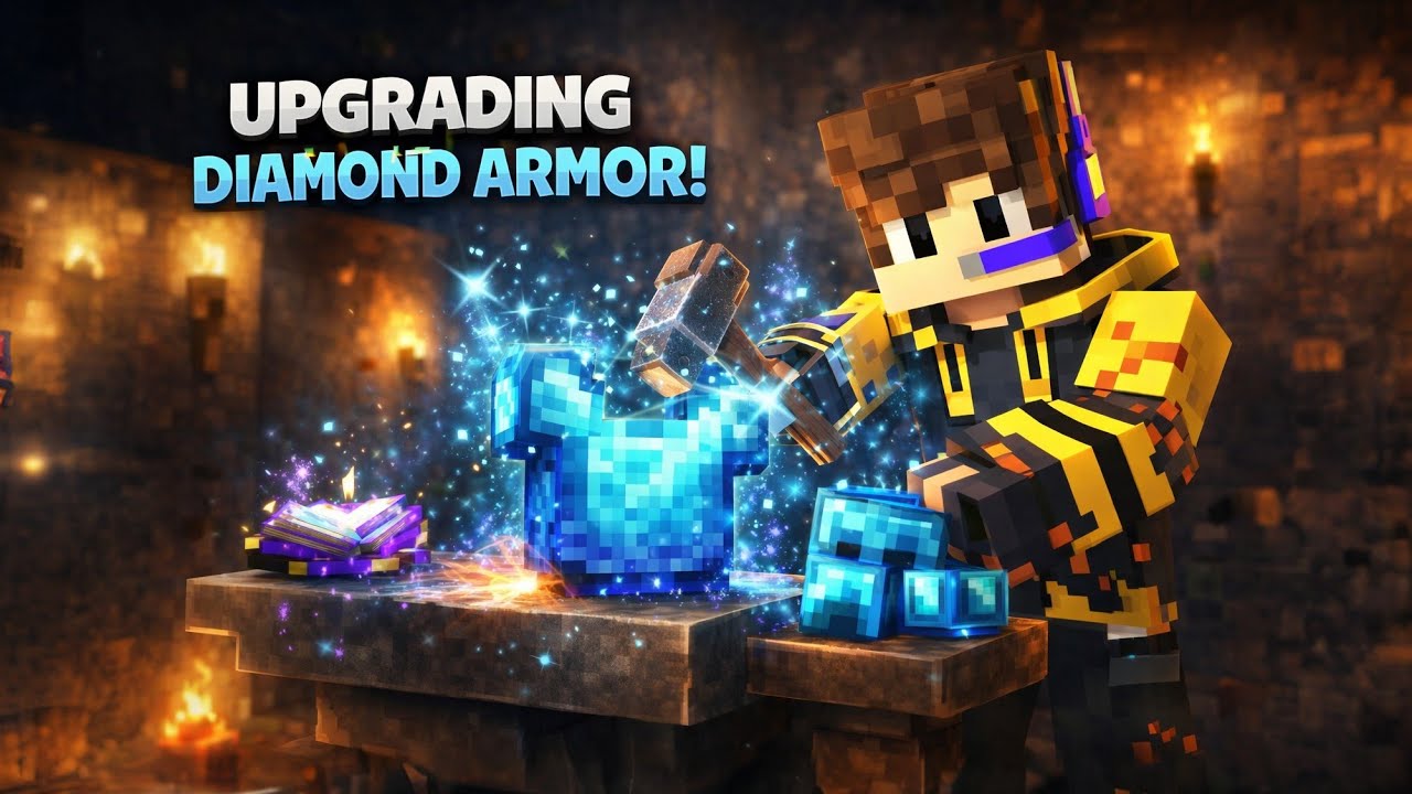 Upgrading My Diamond Armor | Live Survival Challenge! - YouTube