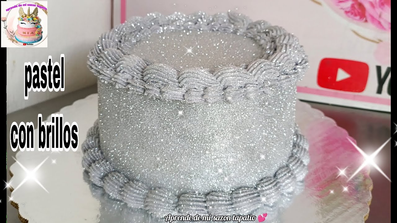 Pastel plateado brillante | Decora un pastel con brillos ✨ | Glitter cake 