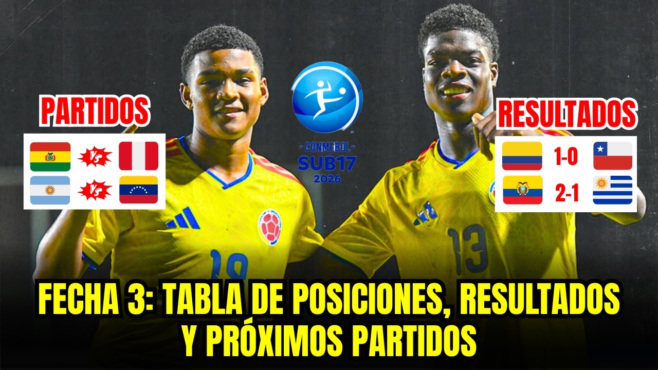 SUDAMERICANO SUB 17 2026: TABLA DE POSICIONES, RESULTADOS Y PRÓXIMOS ...