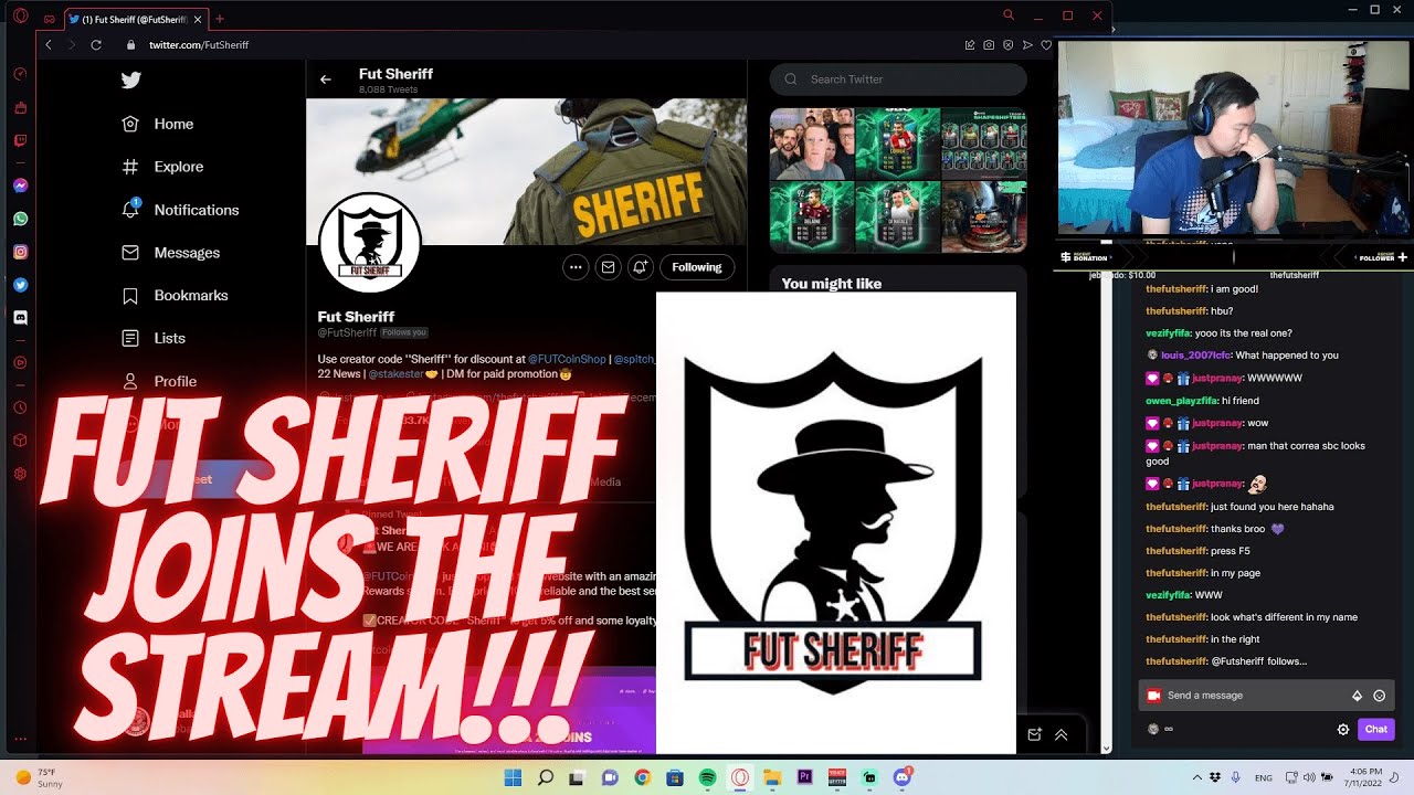 FUT SHERIFF VISITS MY STREAM!!! 