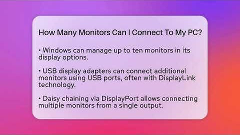 How Many Monitors Can I Connect To My PC? - Your Computer Companion