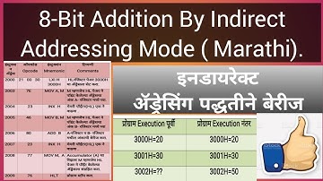 8 bit Addition by Indirect Addressing Mode in Marathi ( मराठी).