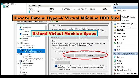 How to Expand Hyper V Virtual Machine Hard Disk Size or Create New Drive | Delete Checkpoint