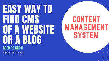 Find Content Management System of a website or a blog
