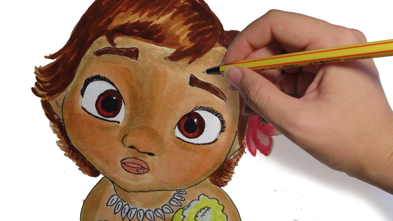 Como Dibujar A Moana Bebe Paso A Paso Youtube