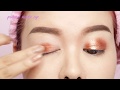 แต่งตาใช้อายแชโดว์สีเดียว Beginners makeup using ONE Eyeshadow for asian eyes l puinuii make up