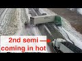 I-35 pile-up caught on camera (multiple semi's involved)