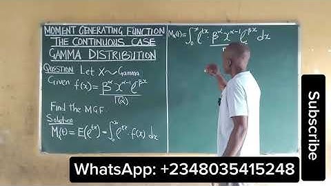 Moment Generating Function of Gamma Distribution | The Continuous Case #MomentGeneratingFunction