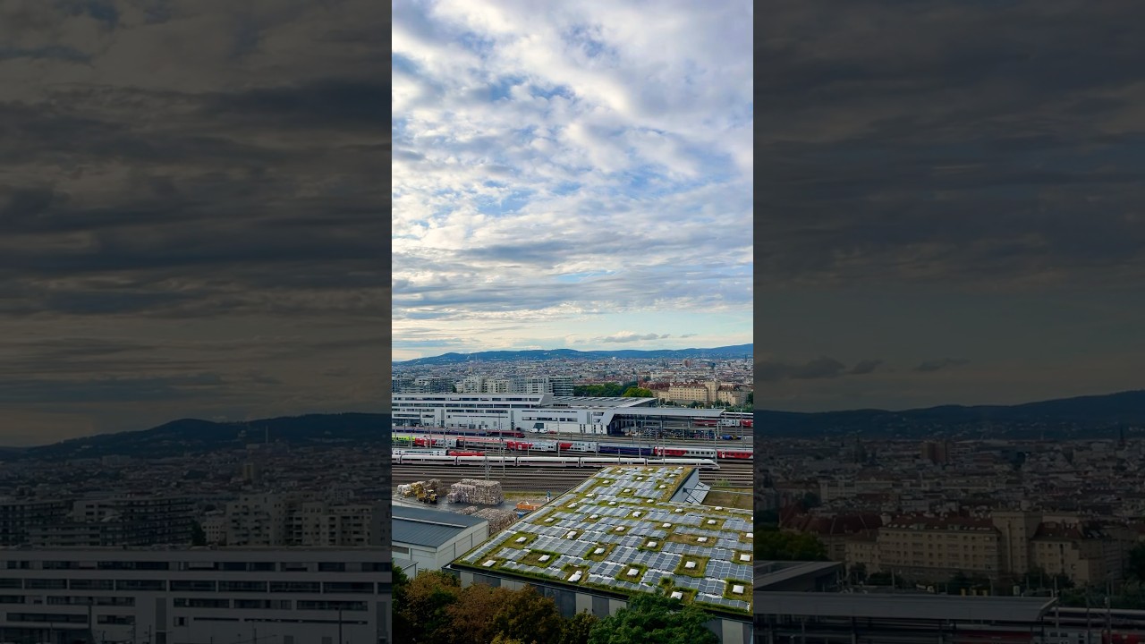 Ein kühler, frischer Abend in Wien nach dem Regen. Best views Vienna, Austria. 