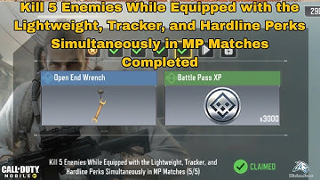 Kill 5 Enemies While Equipped with Lightweight Tracker and Hardline Perks Simultaneously MP Matches
