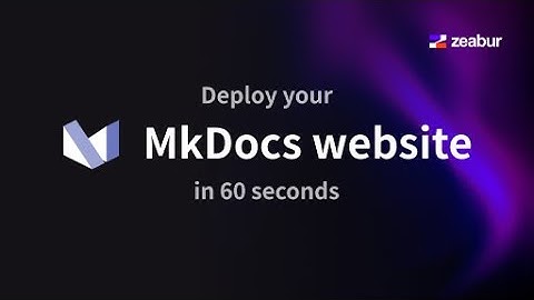 Deploy your MkDocs website in 60 seconds
