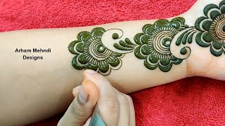 New Stylish Arabic Mehndi Design For Front Hand Easy Floral Mehndi Design Arham Mehndi Designs Youtube