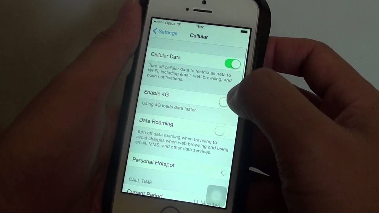 iPhone 5S: How to Enable/Disable 4G Mobile Data - YouTube