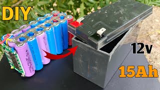 How To Make 12v 15Ah Lithium battery | DIY 12v Battery With 18650