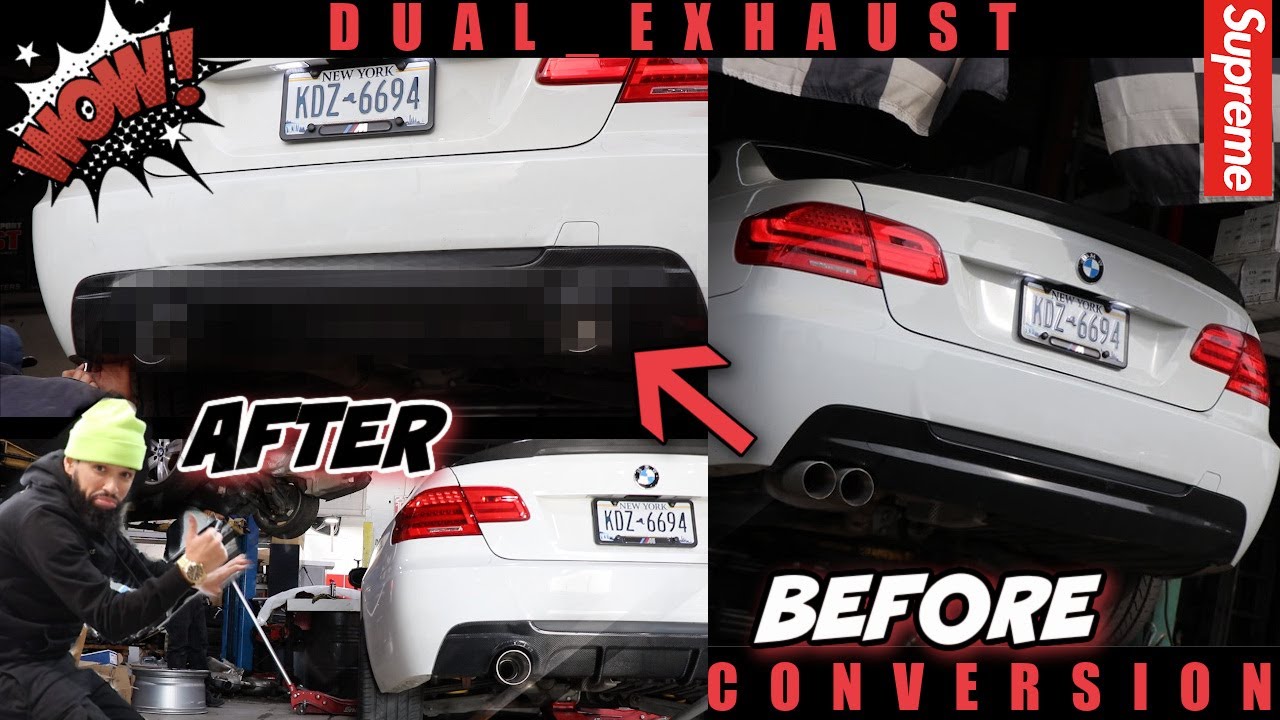 DUAL EXHAUST CONVERSION ON MY BMW 328 NEW CARBON FIBER(Muffler delete) BURBLES LOUD & DEEPER WOW 🤯