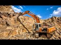 Hitachi 200 Excavator Breaking Mountain Rocks | Extreme Machine Power