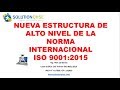 ISO 9001 2015/NUEVA ESTRUCTURA DE ALTO NIVEL