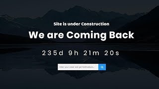 Coming Soon Page Design using html css and javascript  2019