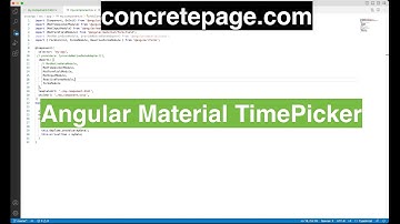 Angular Material TimePicker