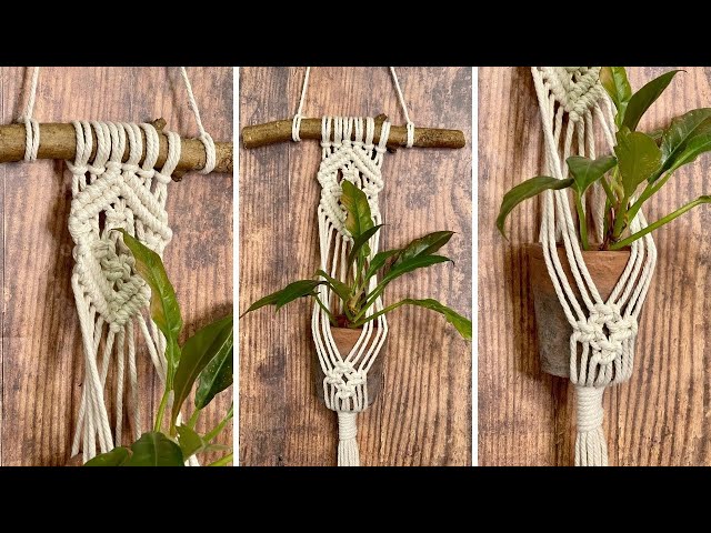 DIY: Macrame Plant Hanger | Wall Hanging Tutorial Using a Branch - YouTube