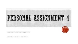 English Professional Courses (Personal Assignment 4) - Presentation Video