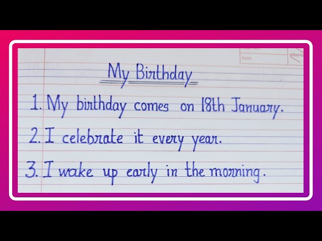 10 Lines on My Birthday in English/ Birthday Essay Writing by Hiral Suthar class=