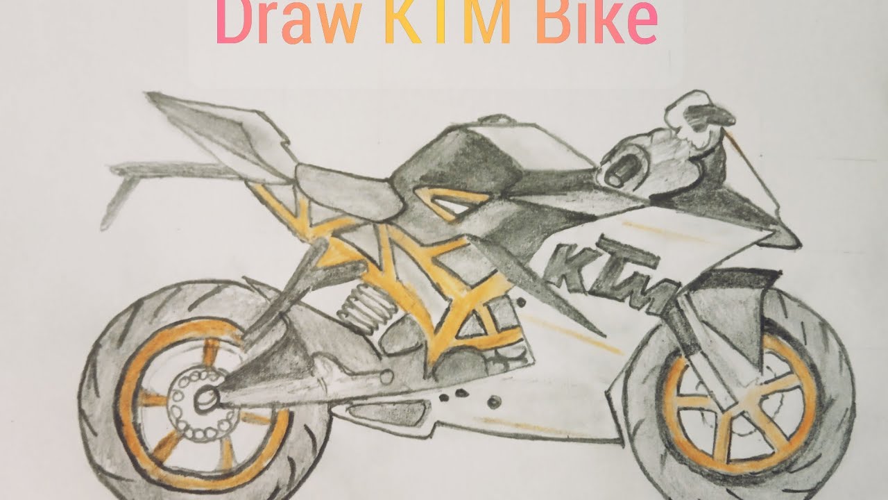 How to Draw a bike easily / Ktm bike. - YouTube