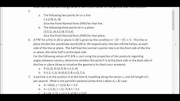 Solutions to problems - vectors, intersections & reflections - minus problem 10