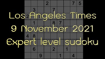 Sudoku solution – Los Angeles Times sudoku 9 November 2021 Expert level