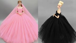 Barbie Doll Makeover Transformation👗💞DIY Miniature Ideas for Barbie  Wig, Dress, Faceup and More