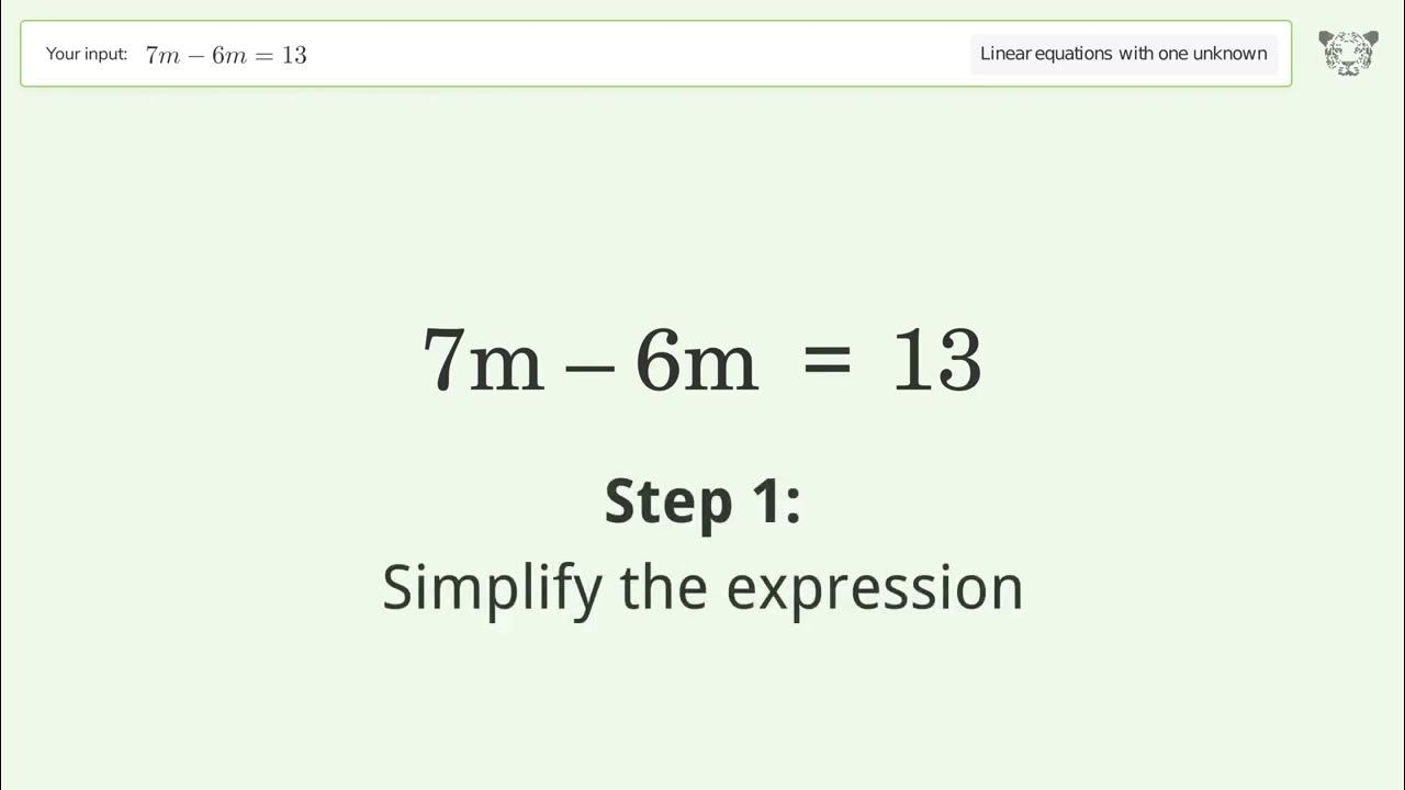 linear-equation-with-one-unknown-solve-7m-6m-13-step-by-step-solution