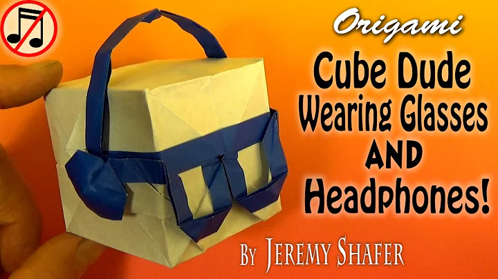 Origami Cube Dude Wearing Headphones (no music)