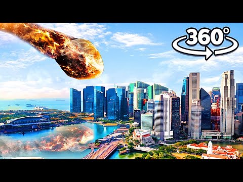 VR 360 ASTEROID FALLS TO EARTH | How to Survive an Asteroid Fall? | Up-close 360 video
