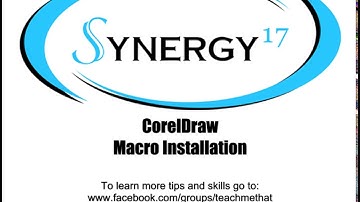 Synergy 17 - CorelDraw Macro Installation - How To Install Macros