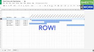 Gantt View WITH TASK NAMES - Google Sheets