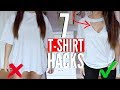 7 T-SHIRT HACKS EVERY Girl SHOULD Know | How to Transform your OLD T-SHIRTS !! (NO SEW)