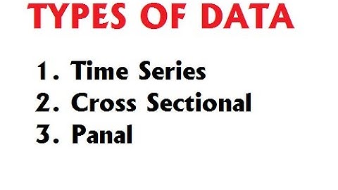 Time Series | Cross Sectional | Panal Data - Application; Examples; Graphs